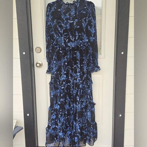 $159 Tommy Hilfiger Provincial Floral Chiffon Ruffled Dress Sz 4 Tiered New Mesh - Picture 14 of 15